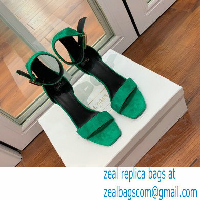 Balmain Heel 9.5cm Rudie Sandals Suede Green 2022