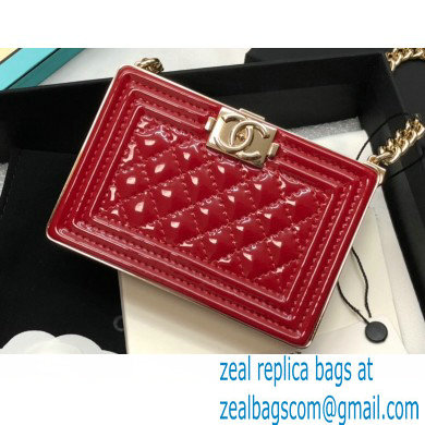 Chanel BOY Minaudiere Bag AP2884 Patent Red 2022