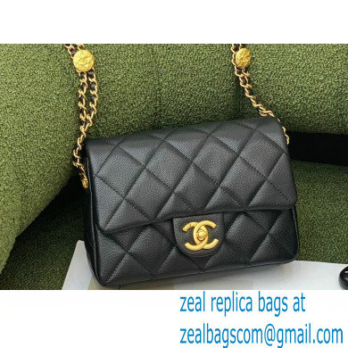 Chanel Grained Calfskin Small Flap Bag AS3369 Black 2022