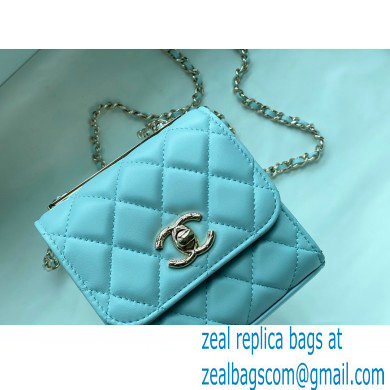 Chanel Lambskin Clutch with Chain Bag A81633 Blue 2022