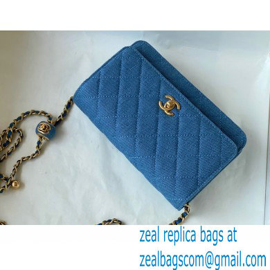 Chanel Wallet On Chian WOC Bag AP1450 Denim Blue 2022