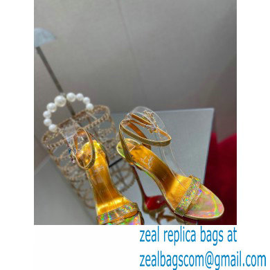 Christian Louboutin Heel 10cm Goldie Joli Sandals Gold - Click Image to Close