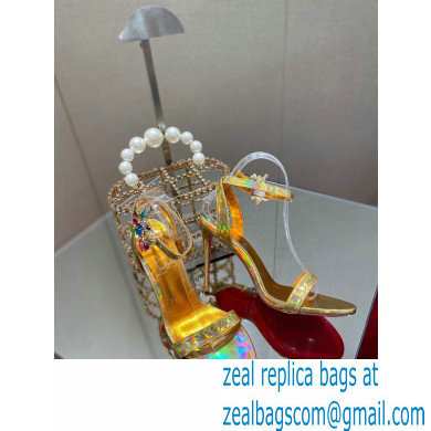 Christian Louboutin Heel 10cm Goldie Joli Sandals Gold