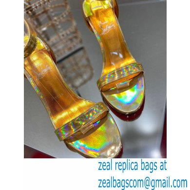 Christian Louboutin Heel 10cm Goldie Joli Sandals Gold - Click Image to Close