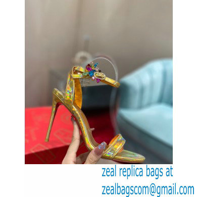 Christian Louboutin Heel 10cm Goldie Joli Sandals Gold - Click Image to Close