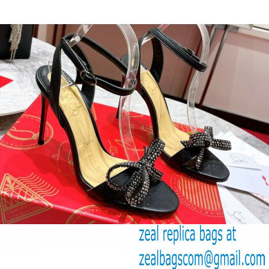 Christian Louboutin Heel 10cm Jewel Queen crystal-embellished bow Sandals Black