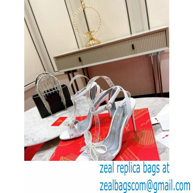 Christian Louboutin Heel 10cm Jewel Queen crystal-embellished bow Sandals White