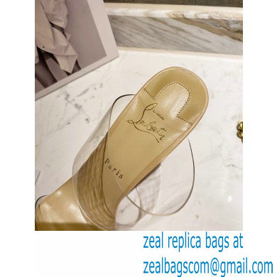 Christian Louboutin Heel 10cm Just Nothing Transparent PVC Mules Slider Sandals Beige