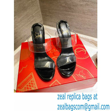 Christian Louboutin Heel 10cm Just Nothing Transparent PVC Mules Slider Sandals Black