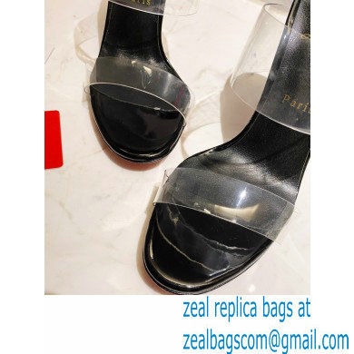 Christian Louboutin Heel 10cm Just Nothing Transparent PVC Mules Slider Sandals Black
