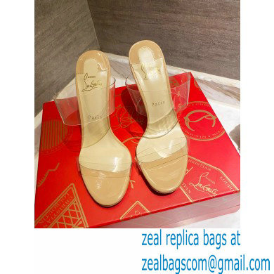 Christian Louboutin Heel 10cm Just Nothing Transparent PVC Mules Slider Sandals Nude