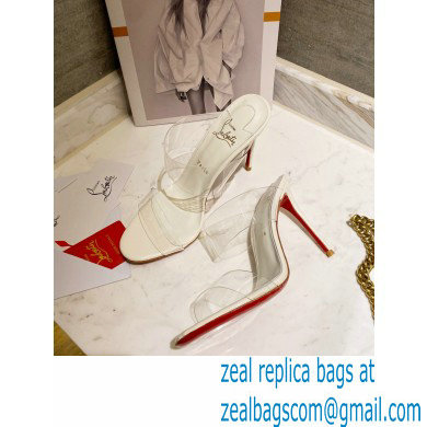 Christian Louboutin Heel 10cm Just Nothing Transparent PVC Mules Slider Sandals White
