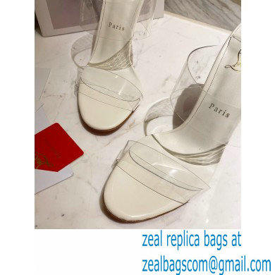 Christian Louboutin Heel 10cm Just Nothing Transparent PVC Mules Slider Sandals White