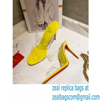 Christian Louboutin Heel 10cm Just Nothing Transparent PVC Mules Slider Sandals Yellow