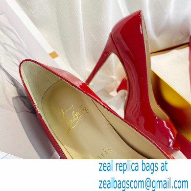 Christian Louboutin Heel 10cm New Very Prive Patent Leather Platform Peep-toe Pumps Red - Click Image to Close