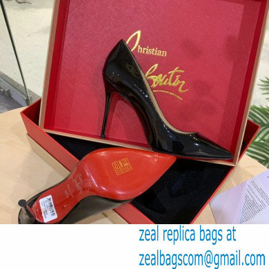 Christian Louboutin Heel 10cm Patent Leather Pointy-toe Pumps Black