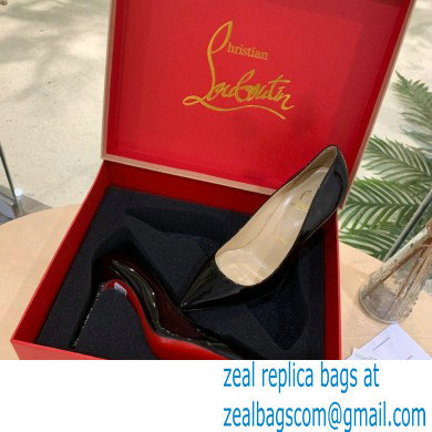 Christian Louboutin Heel 10cm Patent Leather Pointy-toe Pumps Black - Click Image to Close