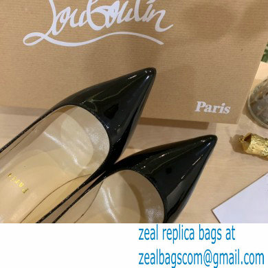 Christian Louboutin Heel 10cm Patent Leather Pointy-toe Pumps Black - Click Image to Close