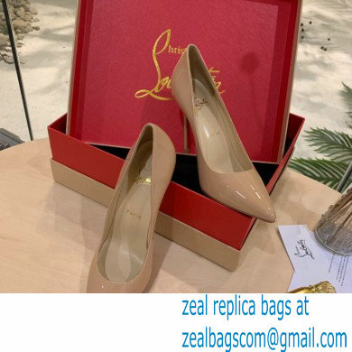 Christian Louboutin Heel 10cm Patent Leather Pointy-toe Pumps Nude