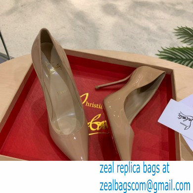 Christian Louboutin Heel 10cm Patent Leather Pointy-toe Pumps Nude