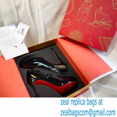 Christian Louboutin Heel 10cm Private Number Patent Leather Platform Peep-toe Slingback Pumps Black