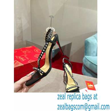 Christian Louboutin Heel 10cm Rosalie Spike Sandals Black - Click Image to Close