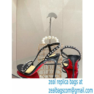 Christian Louboutin Heel 10cm Rosalie Spike Sandals Black - Click Image to Close