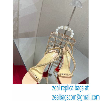 Christian Louboutin Heel 10cm Rosalie Spike Sandals Nude - Click Image to Close