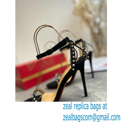Christian Louboutin Heel 10cm So Me spike-embellished Sandals Suede Black - Click Image to Close