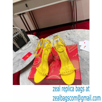 Christian Louboutin Heel 10cm So Me spikes Sandals Patent Yellow
