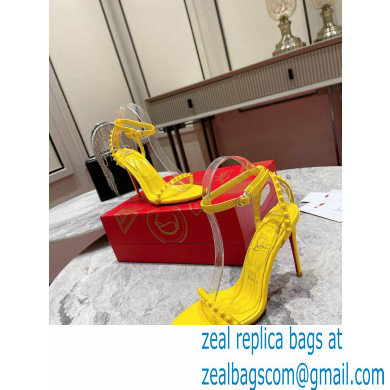 Christian Louboutin Heel 10cm So Me spikes Sandals Patent Yellow - Click Image to Close