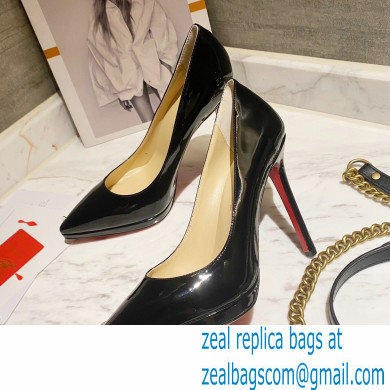 Christian Louboutin Heel 11.5cm Platform 1.5cm Patent Leather Pointy-toe Pumps Black - Click Image to Close