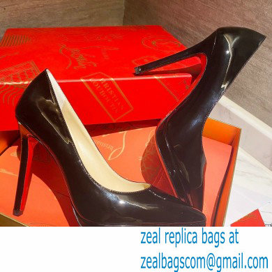 Christian Louboutin Heel 11.5cm Platform 1.5cm Patent Leather Pointy-toe Pumps Black - Click Image to Close