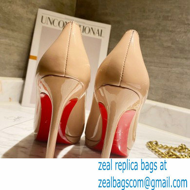 Christian Louboutin Heel 11.5cm Platform 1.5cm Patent Leather Pointy-toe Pumps Nude