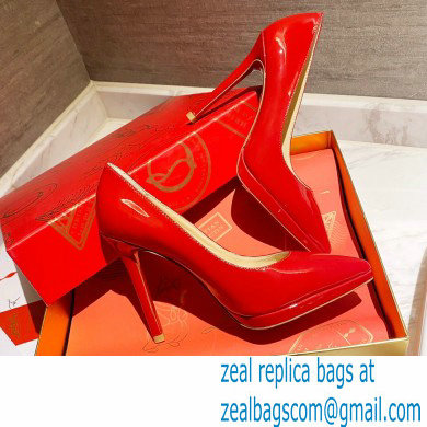 Christian Louboutin Heel 11.5cm Platform 1.5cm Patent Leather Pointy-toe Pumps Red