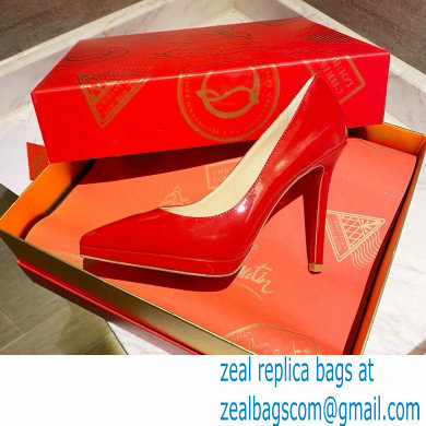 Christian Louboutin Heel 11.5cm Platform 1.5cm Patent Leather Pointy-toe Pumps Red