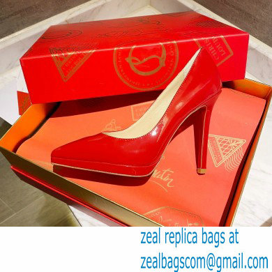 Christian Louboutin Heel 11.5cm Platform 1.5cm Patent Leather Pointy-toe Pumps Red - Click Image to Close