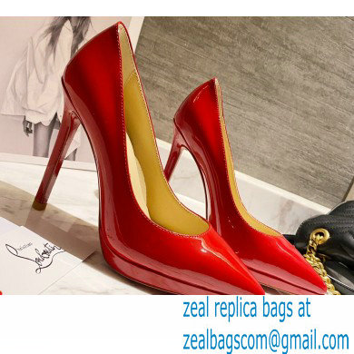 Christian Louboutin Heel 11.5cm Platform 1.5cm Patent Leather Pointy-toe Pumps Red