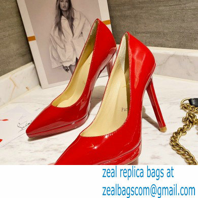 Christian Louboutin Heel 11.5cm Platform 1.5cm Patent Leather Pointy-toe Pumps Red