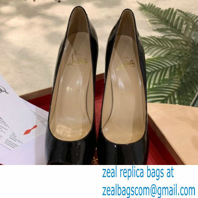 Christian Louboutin Heel 12.5cm Platform 4cm Patent Leather Peep-toe Pumps Black - Click Image to Close