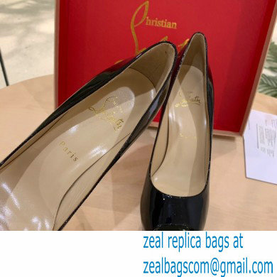 Christian Louboutin Heel 12.5cm Platform 4cm Patent Leather Peep-toe Pumps Black - Click Image to Close