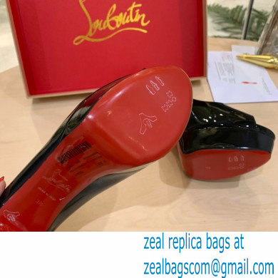 Christian Louboutin Heel 12.5cm Platform 4cm Patent Leather Peep-toe Pumps Black