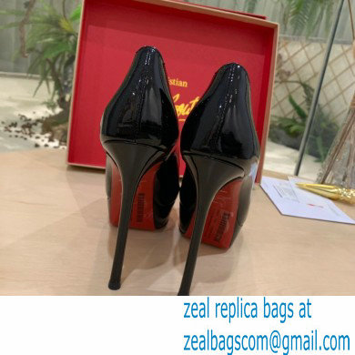 Christian Louboutin Heel 12.5cm Platform 4cm Patent Leather Peep-toe Pumps Black