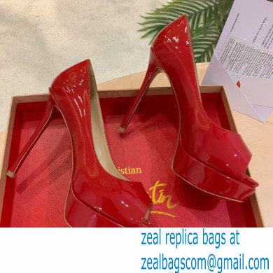 Christian Louboutin Heel 12.5cm Platform 4cm Patent Leather Peep-toe Pumps Red