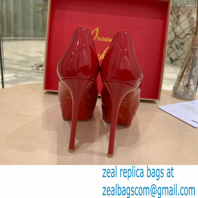 Christian Louboutin Heel 12.5cm Platform 4cm Patent Leather Peep-toe Pumps Red