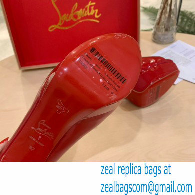Christian Louboutin Heel 12.5cm Platform 4cm Patent Leather Peep-toe Pumps Red - Click Image to Close