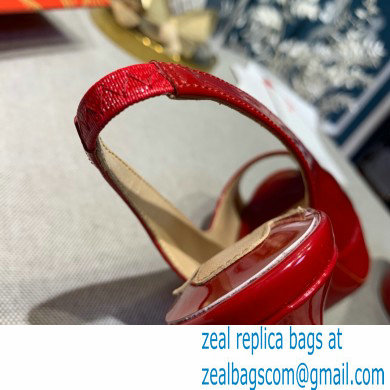 Christian Louboutin Heel 12.5cm Platform 4cm Patent Leather Peep-toe Slingback Pumps Red