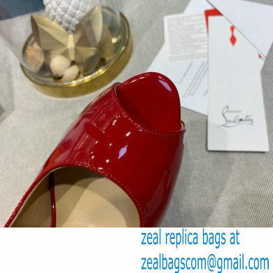 Christian Louboutin Heel 12.5cm Platform 4cm Patent Leather Peep-toe Slingback Pumps Red - Click Image to Close