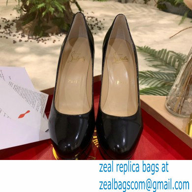 Christian Louboutin Heel 12.5cm Platform 4cm Patent Leather Pumps Black