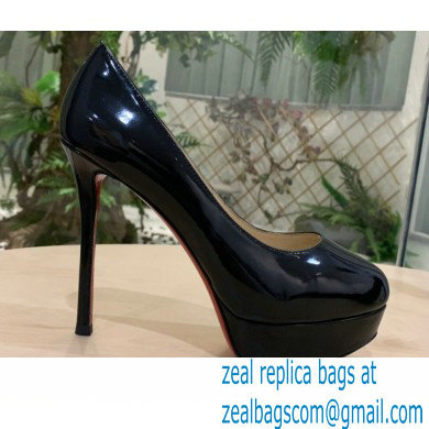 Christian Louboutin Heel 12.5cm Platform 4cm Patent Leather Pumps Black